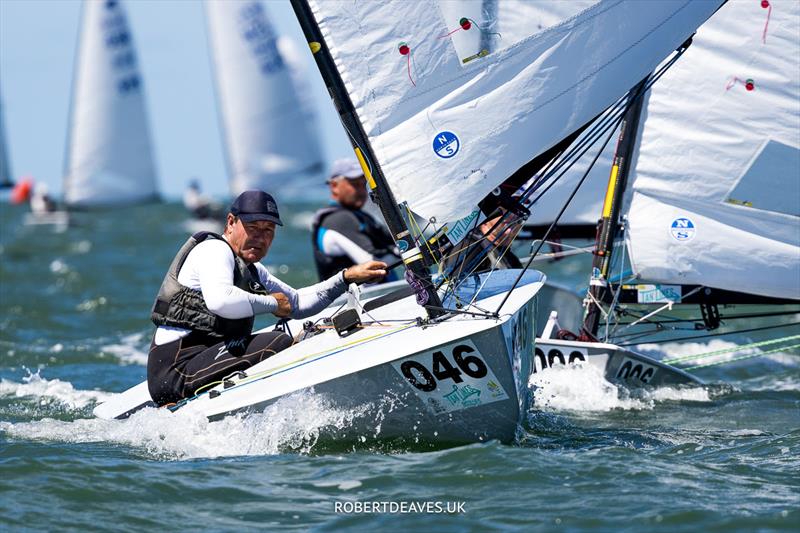 2024 Tan Lines OK Dinghy World Championship - Bronze - Roger Blasse, AUS photo copyright Robert Deaves taken at Royal Queensland Yacht Squadron and featuring the OK class