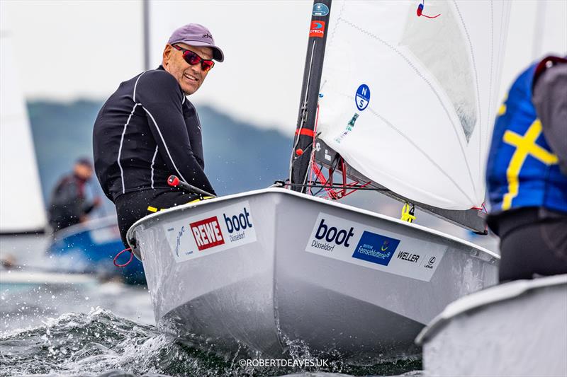 Andre Budzien, GER in the OK Dinghy class at Kieler Woche - photo © Robert Deaves / www.robertdeaves.uk