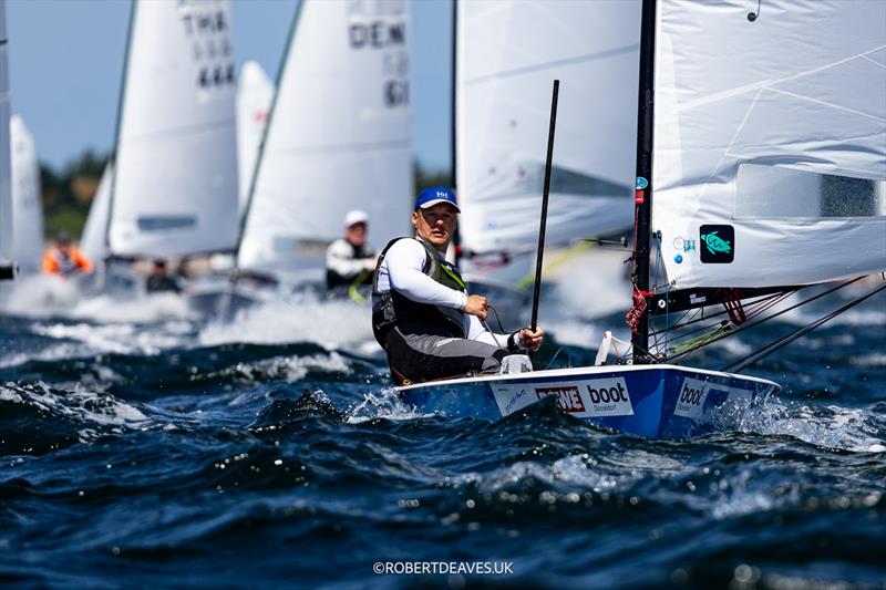Michal Strumnik, POL - OK Dinghy class at Kieler Woche - photo © Robert Deaves