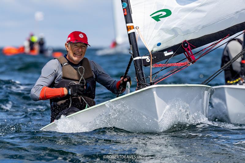 Jørgen Svendsen, DEN on day 2 of the OK Dinghy Europeans at Warnemünde photo copyright Robert Deaves / www.robertdeaves.uk taken at  and featuring the OK class