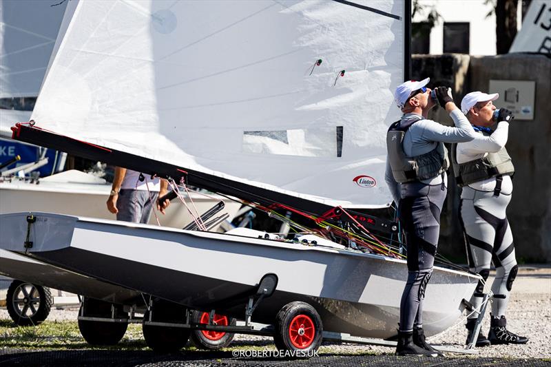 Kiwis launching new boats ahead of the OK Dinghy Worlds at Lake Garda - photo © Robert Deaves / www.robertdeaves.uk