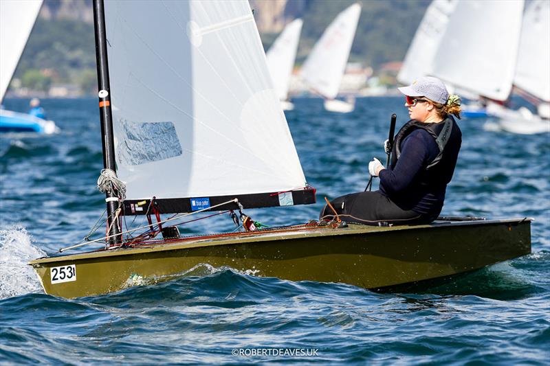 OK Dinghy Worlds at Lake Garda Day 1 - Sofie Boel, DEN photo copyright Robert Deaves / www.robertdeaves.uk taken at Circolo Vela Arco and featuring the OK class