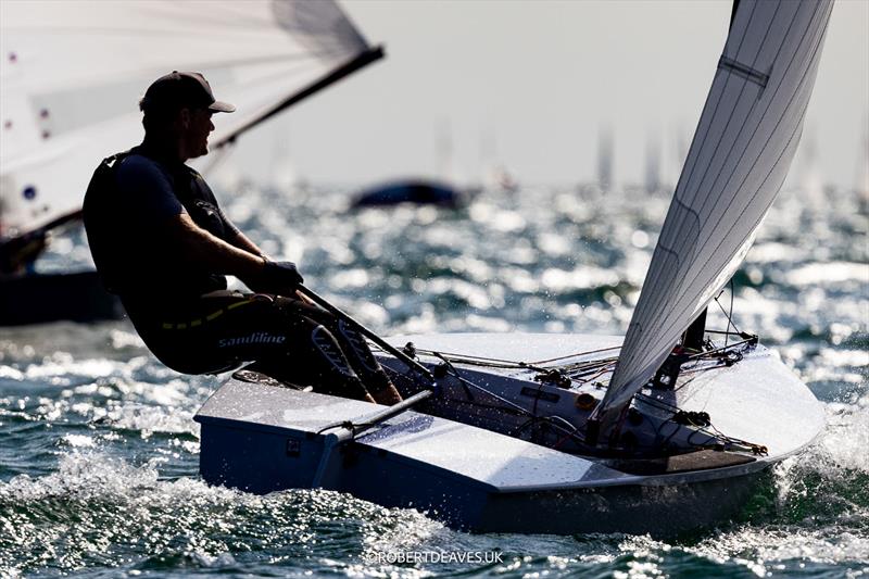 OK Dinghy Worlds at Lake Garda Day 3 - Matt Howard, GBR photo copyright Robert Deaves / www.robertdeaves.uk taken at Circolo Vela Arco and featuring the OK class