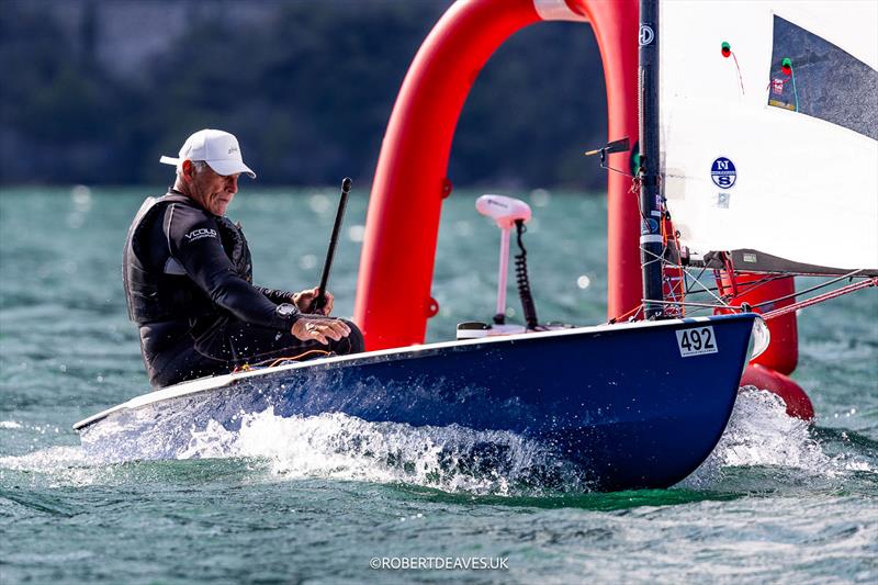 OK Dinghy Worlds at Lake Garda Day 3 - Rob McMillan, AUS photo copyright Robert Deaves / www.robertdeaves.uk taken at Circolo Vela Arco and featuring the OK class