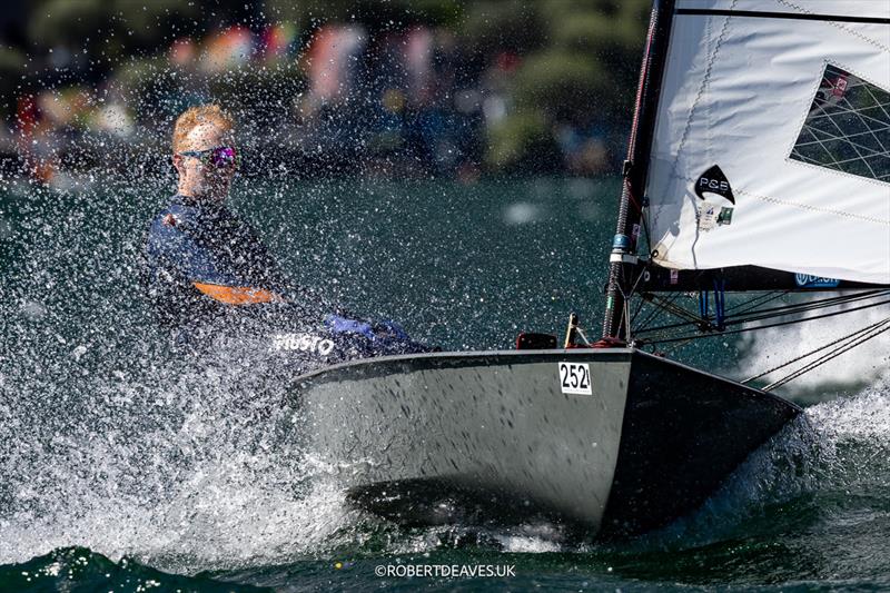 OK Dinghy Worlds at Lake Garda Day 4 - Oliver Davenport photo copyright Robert Deaves / www.robertdeaves.uk taken at Circolo Vela Arco and featuring the OK class