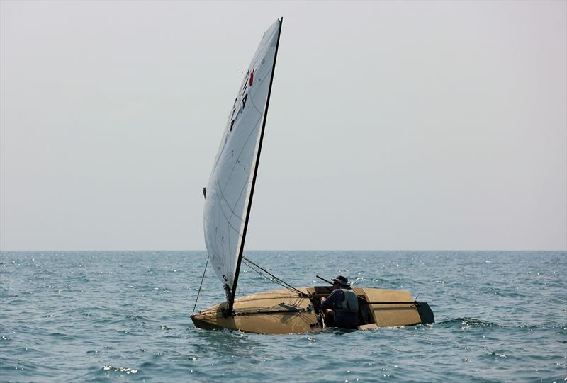 Windward heel for Morten Jakobsen downwind on day 2 of the Open Masters Championship 2026 photo copyright Henry Weidmann taken at Royal Varuna Yacht Club and featuring the OK class