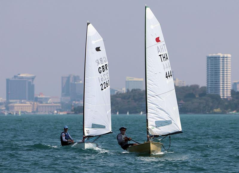 Nick Craig on the tail of Morten Jakobsen on day 3 of the Royal Varuna Yacht Club Open Masters Championship 2026 photo copyright Henry Weidmann taken at Royal Varuna Yacht Club and featuring the OK class