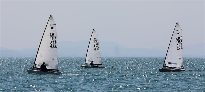 OK fleet upwind on day 3 of the Royal Varuna Yacht Club Open Masters Championship 2026 photo copyright Henry Weidmann taken at Royal Varuna Yacht Club and featuring the OK class