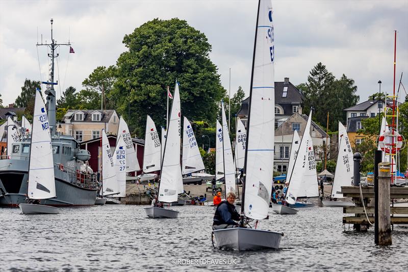 Launching at Skovshoved Havn for the Practice Race of the OK Dinghy Worlds in Denmark - photo © Robert Deaves / www.robertdeaves.uk