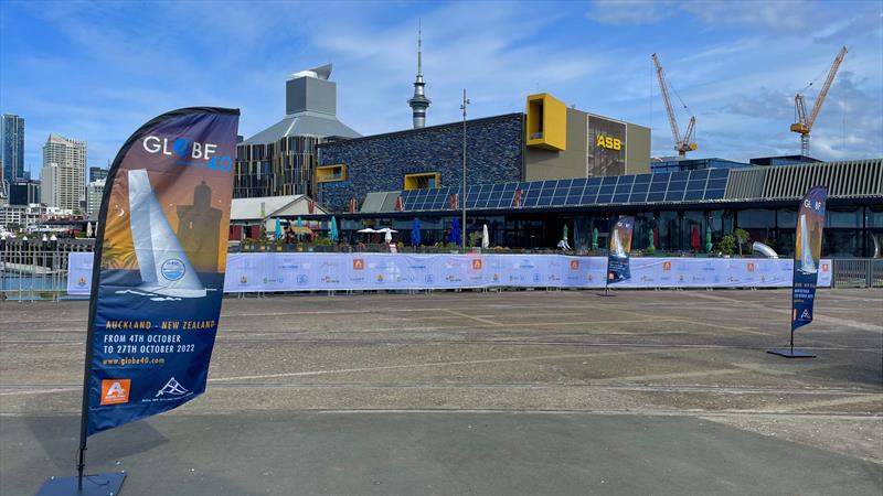 The fleet is based alongside the cafes on North Wharf, Downtown Auckland - Open 40 - Globe 40 Leg 3 Finish - Auckland stopover - October 2022 - photo © Globe 40