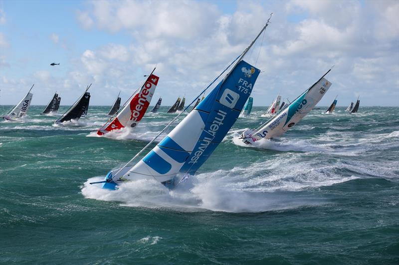 Class 40 after the start of Transat Jacques Vabre in Le Havre, France, on October 29, 2023, - photo © Jean-Marie Liot