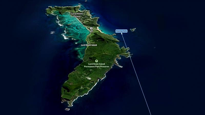 Roaring 40 finds shelter in the lee of Lord Howe Island - June 5, 2026 - photo © Yellow Brick Tracker