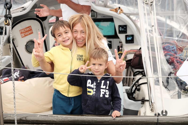 Andrea's wife Daniela Faranna and their sons Lucas and Marvel photo copyright Global Solo Challenge taken at  and featuring the Open 50 class