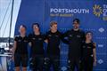 The Malizia crew (l-r) Flore Hartout (OBR), Justine Mettraux, Will Harris, Boris Herrmann and Cole Brauer after Leg 1 of The Ocean Race Europe 2025