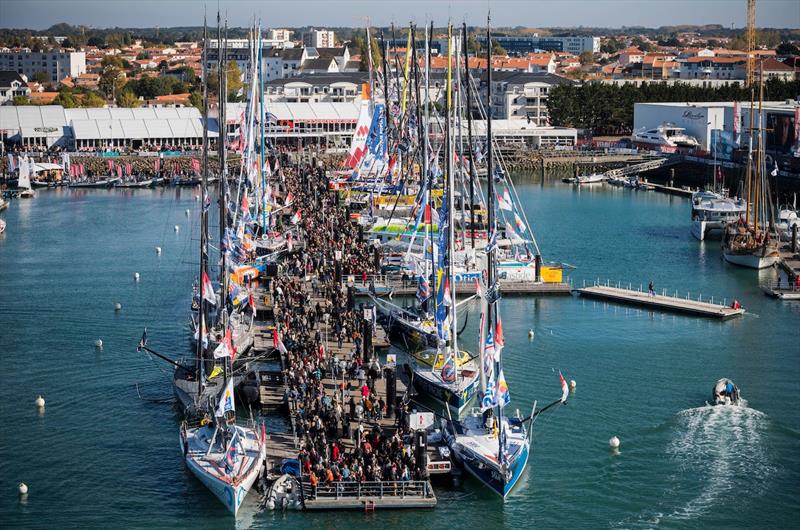 Huge crowds in Les Sables d'Olonne ahead of the Vendée Globe 2016/17  photo copyright Vincent Curutchet / DPPI / Vendee Globe taken at  and featuring the IMOCA class
