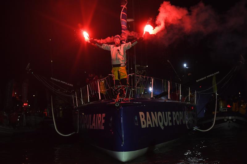 Armel Le Cleac'h on Banque Populaire VIII wins the Vendée Globe 2016-17 - photo © Vincent Curutchet / DPPI / Vendee Globe