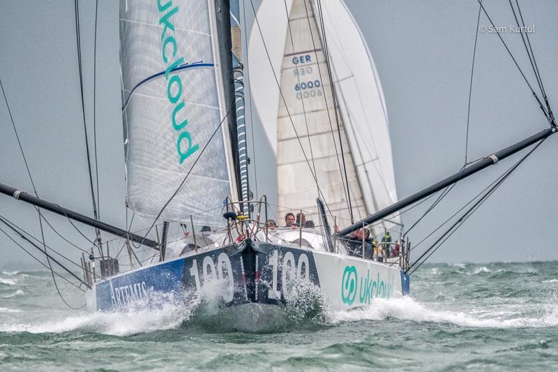 Artemis Ocean Racing on a very windy day 6 at Lendy Cowes Week 2017 photo copyright Sam Kurtul / www.worldofthelens.co.uk taken at Cowes Combined Clubs and featuring the IMOCA class