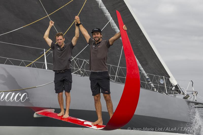 Boris Herrmann and Thomas Ruyant on Malizia II – Yacht Club de Monaco finish 4th IMOCA in the Transat Jacques Vabre 2017 photo copyright Jean-Marie Liot / ALea / TJV17 taken at  and featuring the IMOCA class