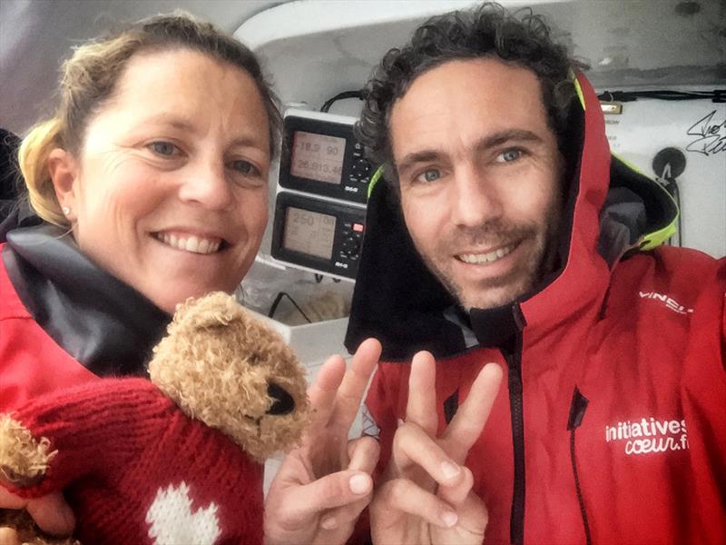 Sam Davies and Tanguy de Lamotte on Initiatives-Coeur set to finish the Transat Jacques Vabre 2017 photo copyright Initiatives-Coeur taken at  and featuring the IMOCA class