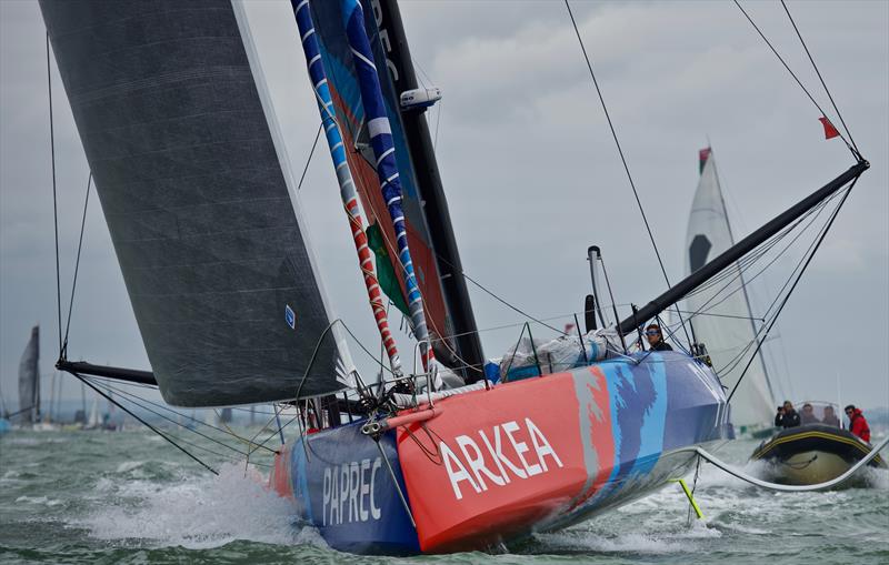 Rolex Fastnet Race 2019 start photo copyright Tom Hicks / www.solentaction.com taken at Royal Ocean Racing Club and featuring the IMOCA class