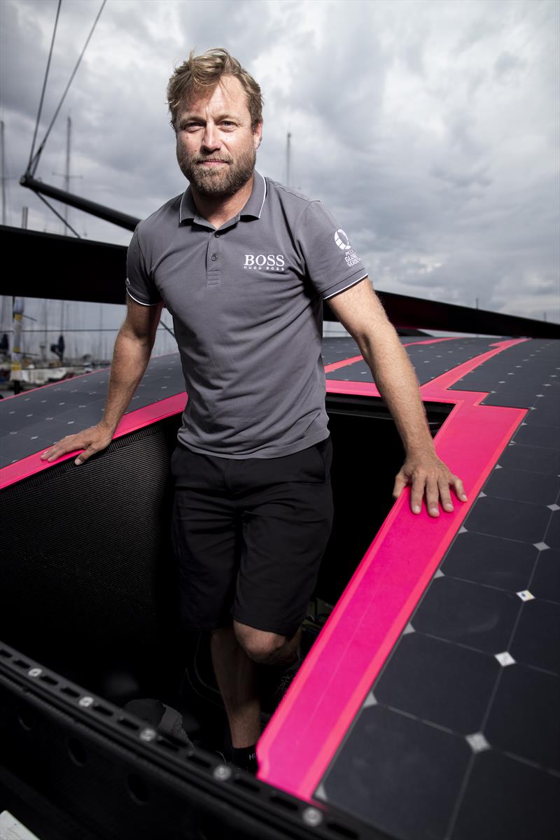 The radical new Hugo Boss IMOCA 60 aimed at winning the Vendee Globe photo copyright Lloyd Images taken at  and featuring the IMOCA class