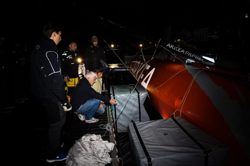 Damage to starboard foil aboard ARKEA PAPREC - Vendée-Arctique-Les Sables d'Olonne Race photo copyright Martin Viezzer / ARKEA PAPREC taken at  and featuring the IMOCA class