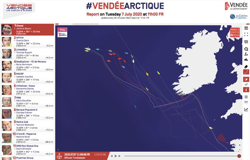 Vendée-Arctique-Les Sables d'Olonne Race standings - 7th July 11h00 FR photo copyright IMOCA taken at  and featuring the IMOCA class