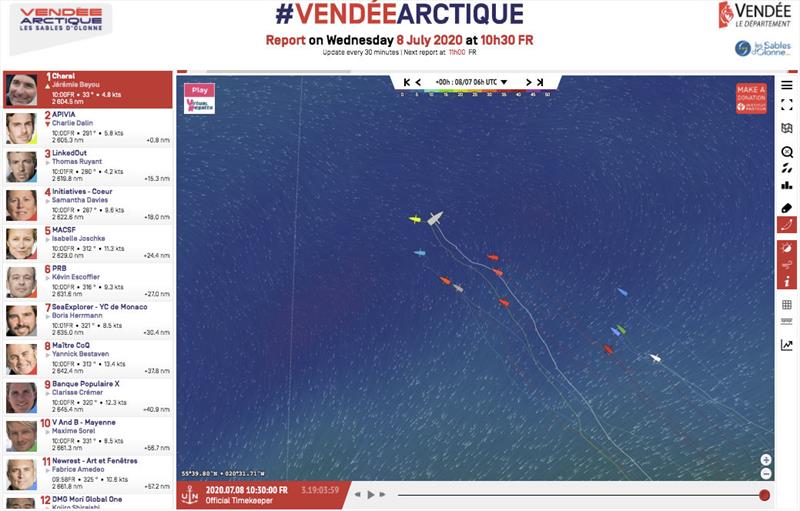 Vendée-Arctique-Les Sables d'Olonne Race standings - 8th July 10h30 FR photo copyright IMOCA taken at  and featuring the IMOCA class