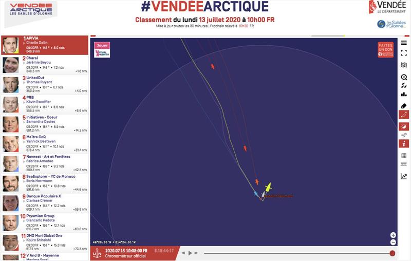 Vendée-Arctique-Les Sables d'Olonne Race standings - 13th July 10h00 FR - photo © IMOCA