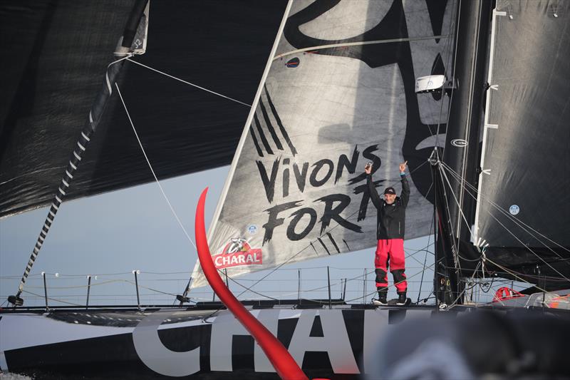 Jérémie Beyou on Charal wins the Vendée-Arctique-Les Sables d'Olonne Race photo copyright Eloi Stichelbaut - polaRYSE / IMOCA taken at  and featuring the IMOCA class