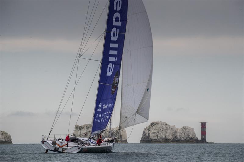 Medallia starts the Lonely Rock Race photo copyright Richard Langdon / www.oceanimages.co.uk taken at  and featuring the IMOCA class