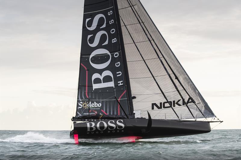 British yachtsman Alex Thomson, skipper of 'HugoBoss' leaves Gosport for the start of the Vendée Globe  - photo © Mark Lloyd / www.lloydimages.com