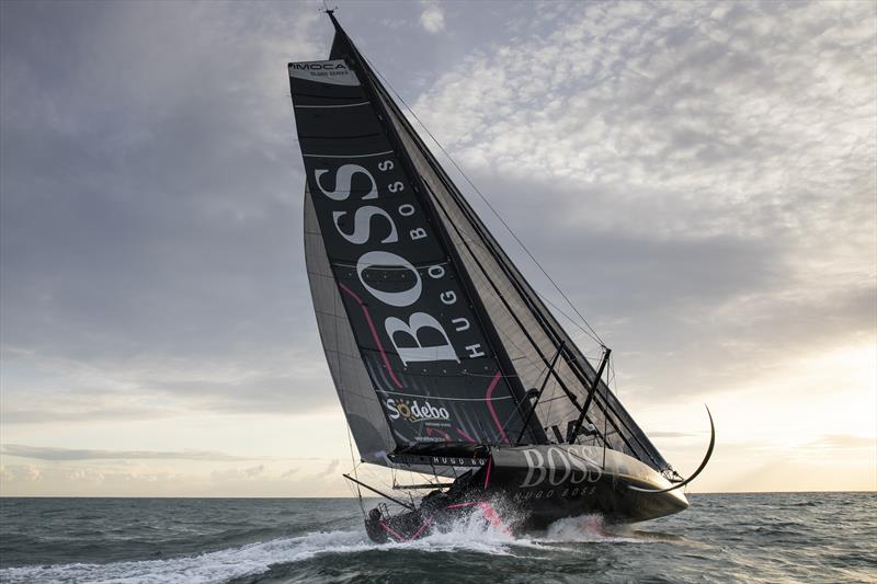 British yachtsman Alex Thomson, skipper of 'HugoBoss' leaves Gosport for the start of the Vendée Globe  photo copyright Mark Lloyd / www.lloydimages.com taken at  and featuring the IMOCA class
