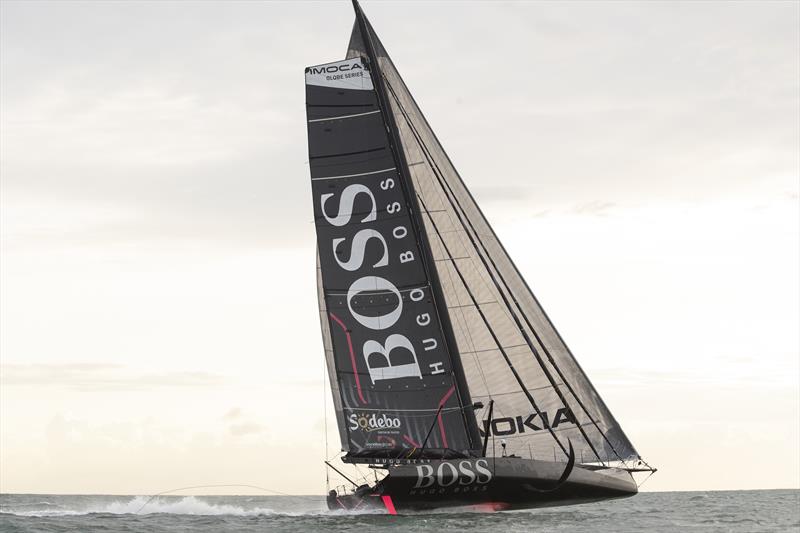 British yachtsman Alex Thomson, skipper of 'HugoBoss' leaves Gosport for the start of the Vendée Globe  photo copyright Mark Lloyd / www.lloydimages.com taken at  and featuring the IMOCA class