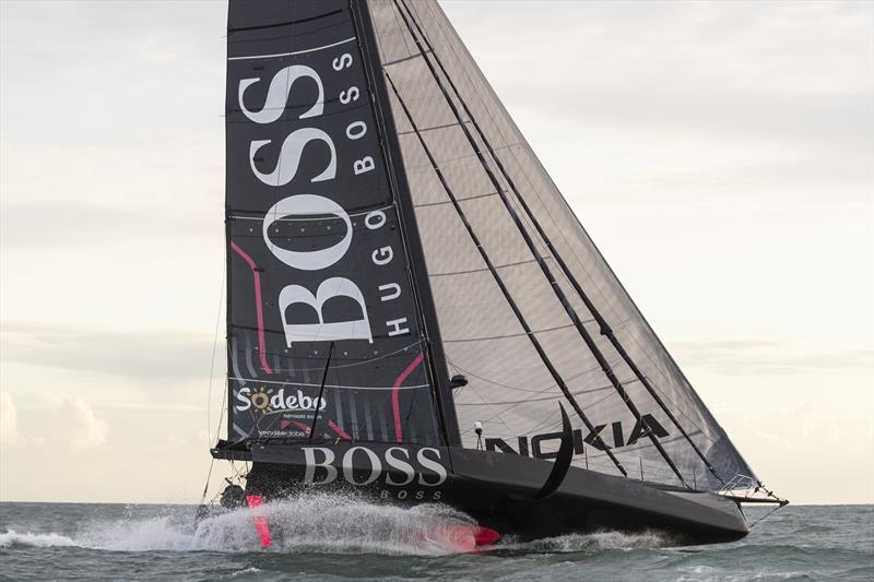 British yachtsman Alex Thomson, skipper of 'HugoBoss' leaves Gosport for the start of the Vendée Globe  photo copyright Mark Lloyd / www.lloydimages.com taken at  and featuring the IMOCA class