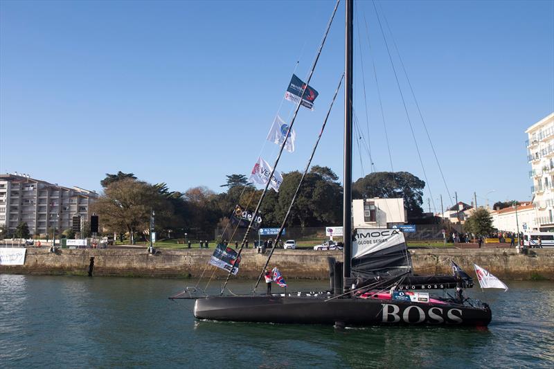 Alex Thomson set off from Les Sables-d'Olonne for the Vendée Globe race start photo copyright Lloyd Images / Alex Thomson Racing taken at  and featuring the IMOCA class