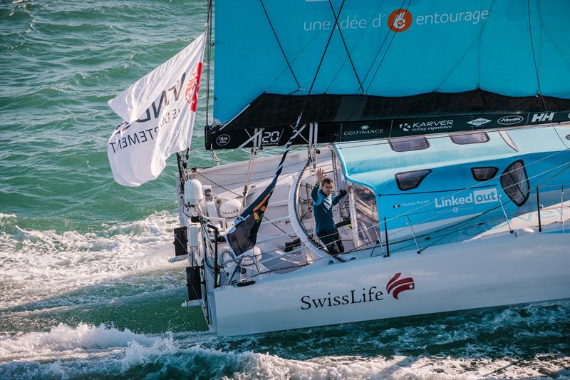 Thomas Ruyant on LinkedOut during the Vendée Globe photo copyright Jean-Louis Carli / Alea #VG2020 taken at  and featuring the IMOCA class