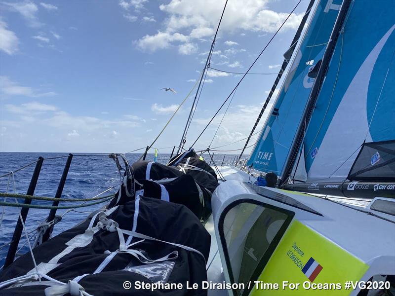 Stephane Le Diraison on Time For Oceans during the Vendée Globe photo copyright Stephane Le Diraison / Time For Oceans #VG2020 taken at  and featuring the IMOCA class