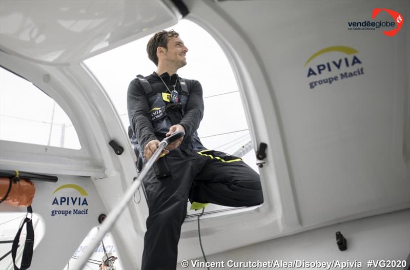Charlie Dalin on Apivia leads in the Vendée Globe photo copyright Vincent Curutchet / Alea / Apivia #VG2020 taken at  and featuring the IMOCA class