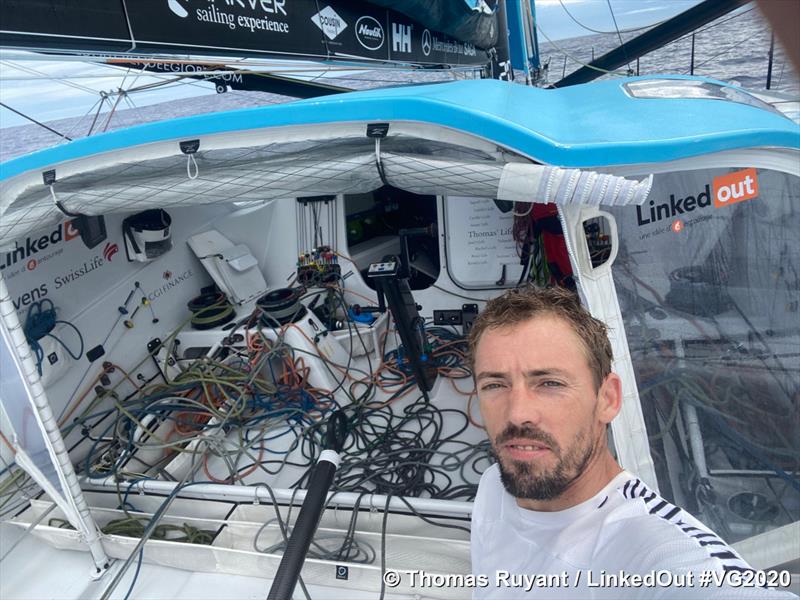 Thomas Ruyant on LinkedOut during the Vendée Globe photo copyright Thomas Ruyant / LinkedOut #VG2020 taken at  and featuring the IMOCA class