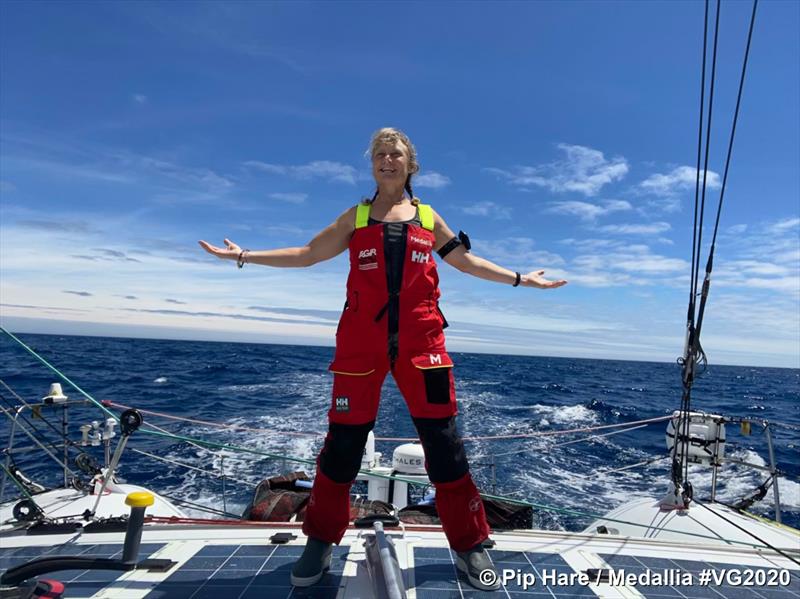 Pip Hare aboard Medallia during the Vendée Globe photo copyright Pip Hare / Medallia #VG2020 taken at  and featuring the IMOCA class