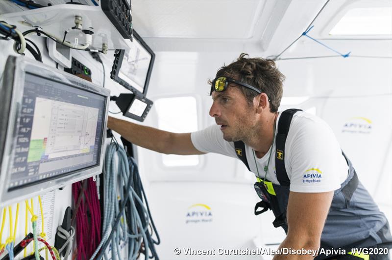 Charlie Dalin on Apivia leads the Vendée Globe photo copyright Vincent Curutchet / Alea / Disobey / Apivia #VG2020 taken at  and featuring the IMOCA class