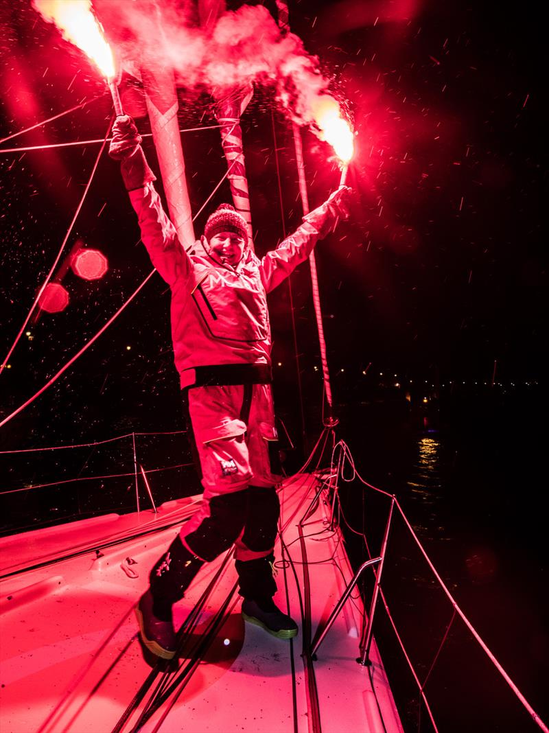 Pip Hare on Medallia finishes the Vendée Globe 2020-21 in Les Sables d'Olonne photo copyright Richard Langdon / Ocean Images taken at  and featuring the IMOCA class