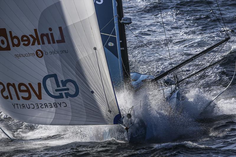 Racing down the coast of Portugal early in Leg 2 of The Ocean Race Europe from Cascais, Portugal, to Alicante, Spain photo copyright Sailing Energy / The Ocean Race taken at  and featuring the IMOCA class