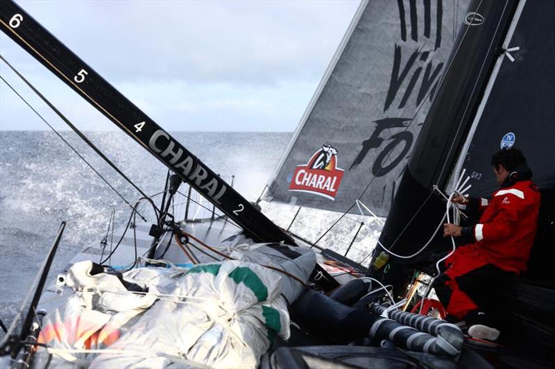 Onboard Charal during the Rolex Fastnet Race - photo © Gauthier Le Bec / Charal