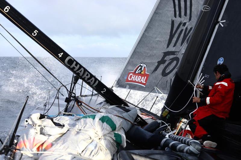 Onboard Charal during the Rolex Fastnet Race photo copyright Gauthier Le Bec / Charal taken at Royal Ocean Racing Club and featuring the IMOCA class