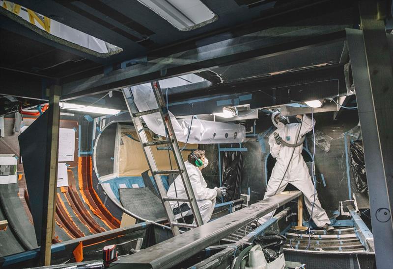 The interior below decks on the IMOCA 60 Hugo Boss photo copyright Hugo Boss taken at  and featuring the IMOCA class