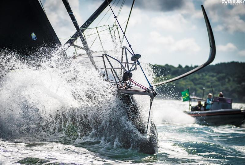 The IMCOA60 Hugo Boss presents a frightening sight on the charge photo copyright Own Buggy taken at  and featuring the IMOCA class