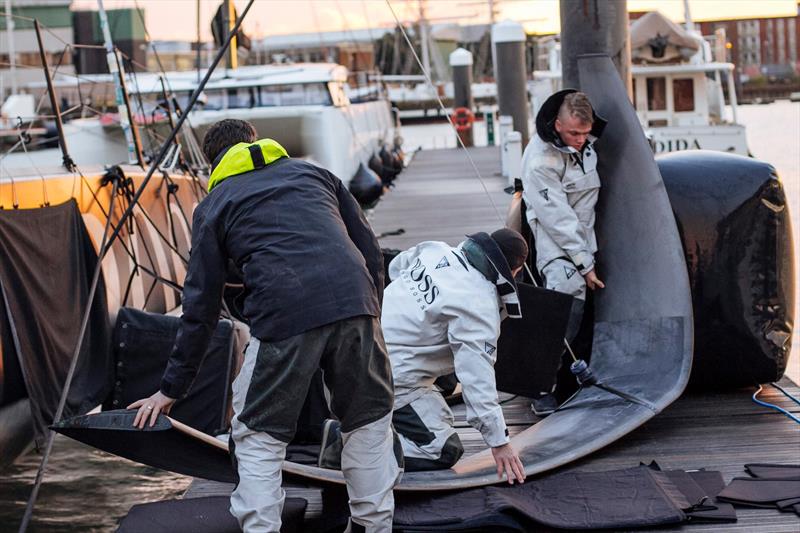 DSS foil fully extracted from Hugo Boss - a task that is impossible in the Southern Ocean photo copyright Hugo Boss taken at  and featuring the IMOCA class