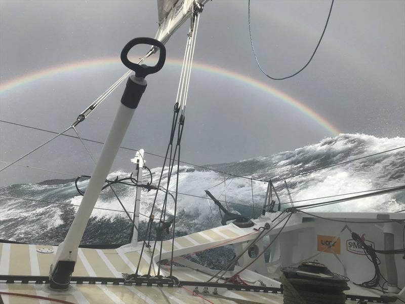 A beautiful rainbow - 2018 Route du Rhum photo copyright Yann Eliès taken at  and featuring the IMOCA class